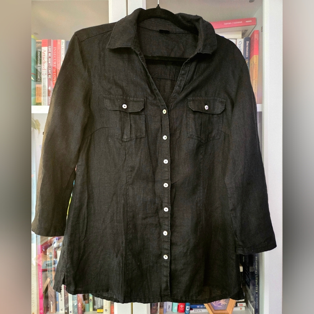 Gerry Weber 100% Linen Button Down Collared Shirt with Chest Pockets